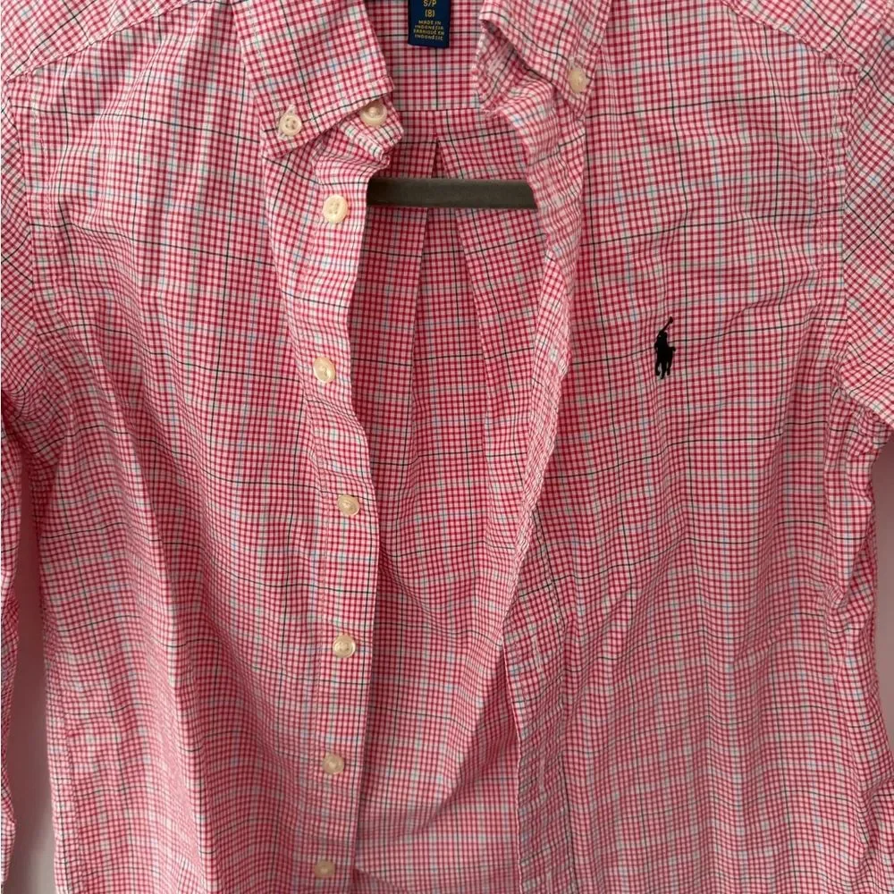 Ralph Lauren kids Red Plaid Button Down Shirt size small